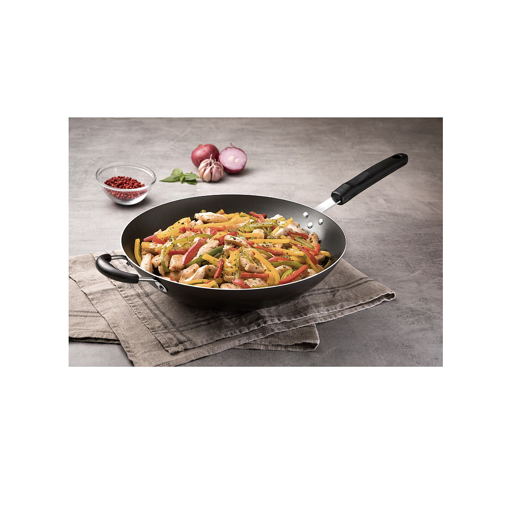 Wok Tramontina Loreto en Aluminio con Revestimiento Interno Antiadherente Starflon Max con Mango Baquelita Grafito 36 cm 6 L