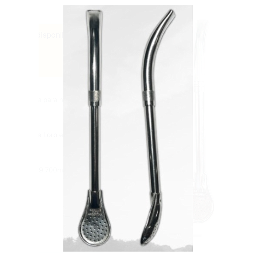 Bombillas Curva Pico de Loro en Acero Inoxidable 17cm Sebile