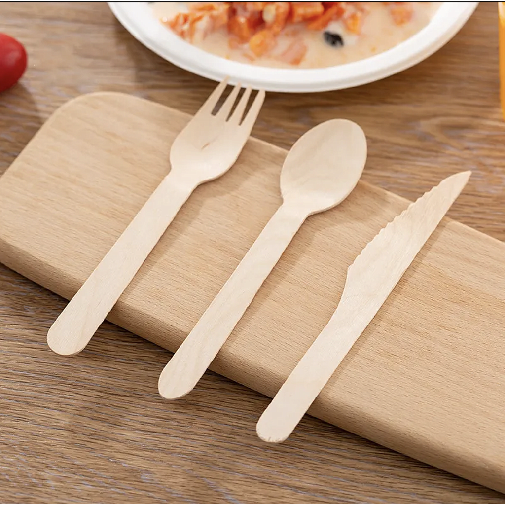 Cuchillos de Madera descartables x 20 unidades