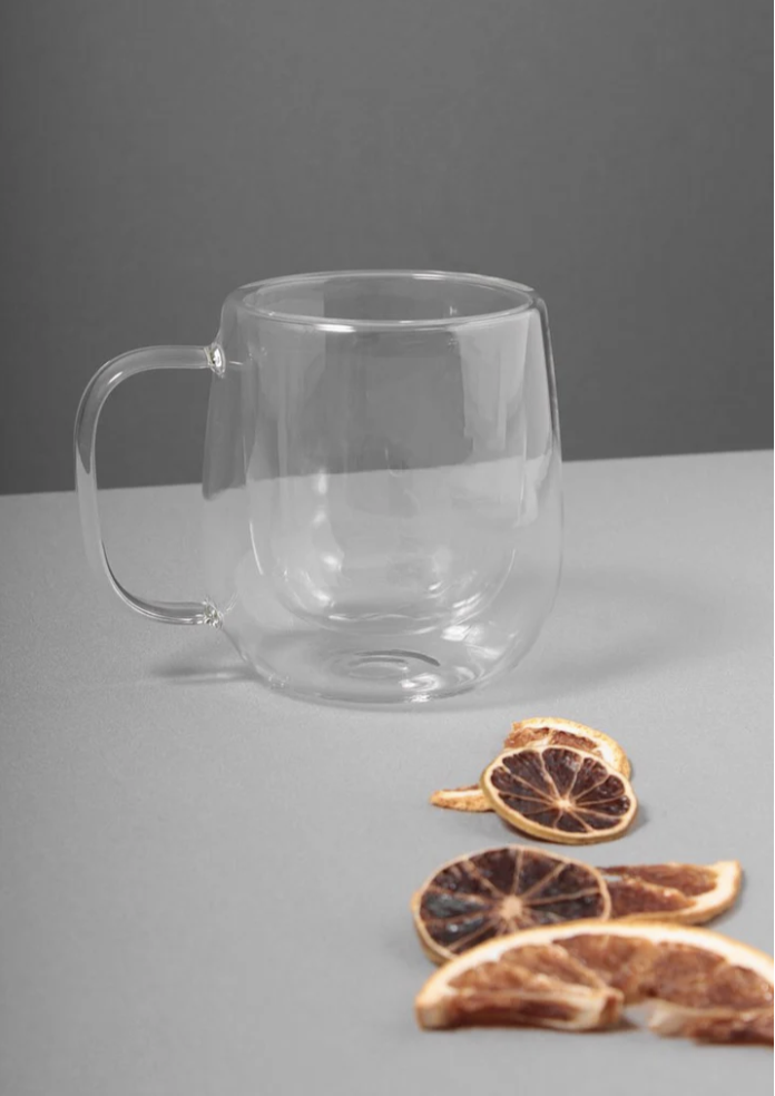 Taza de Vidrio Doble Pared 300ml