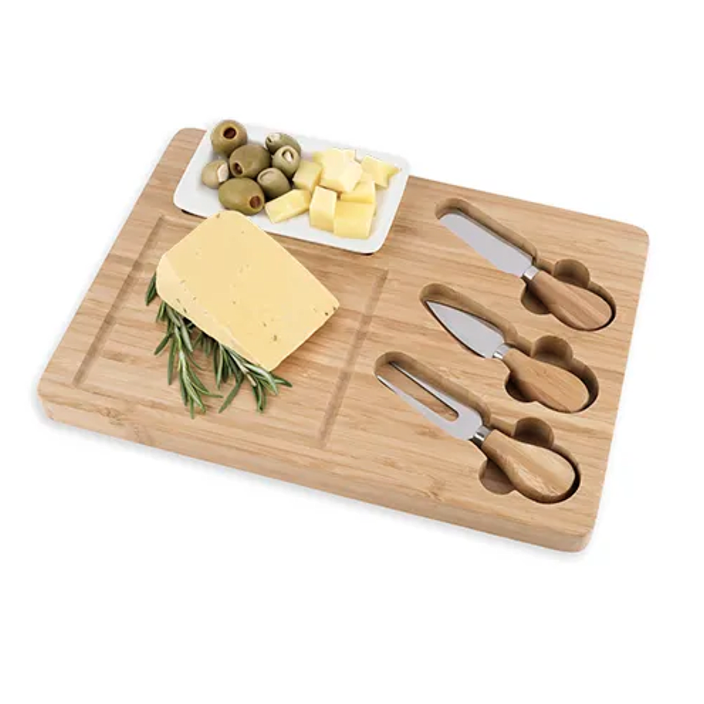 Tabla de Bamboo para picadas con cuchillos 33x23x1.8cm