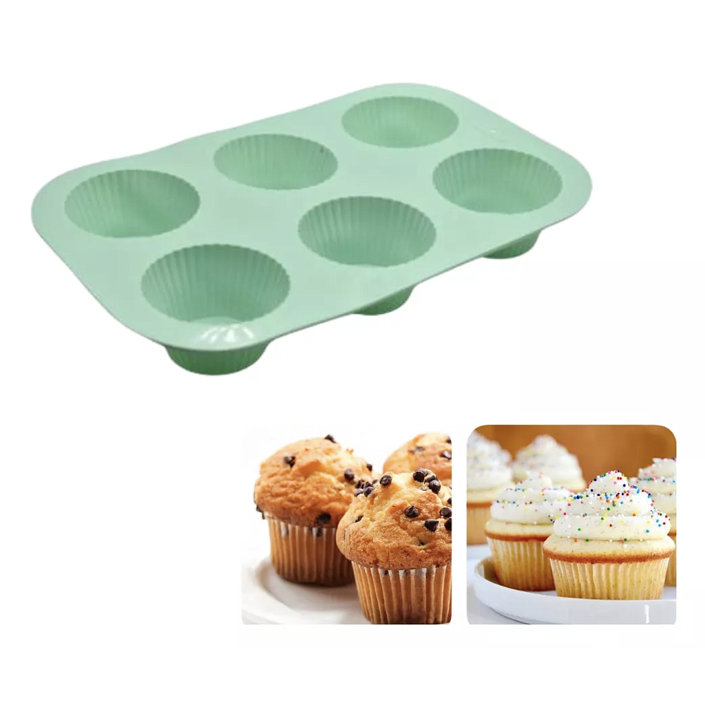 Molde de silicona con formas para muffins 29x17x4cm