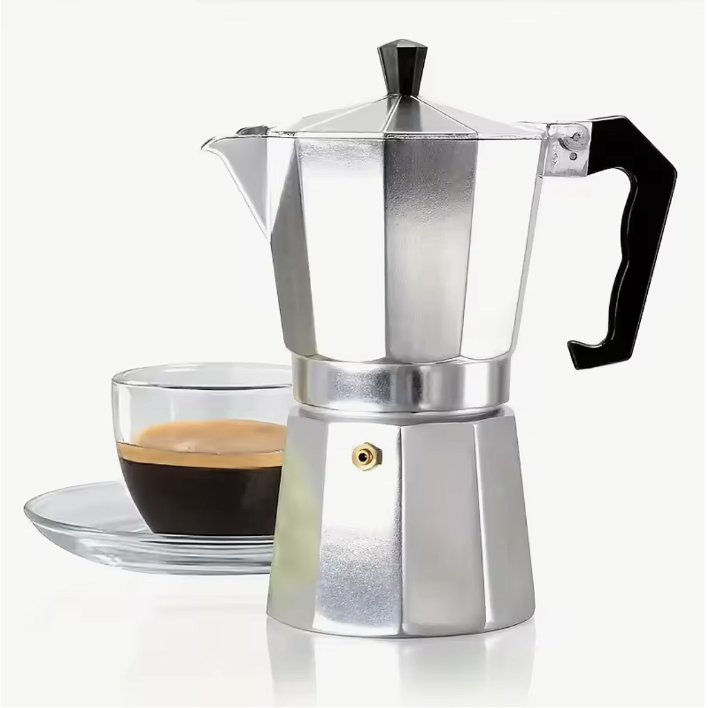 Cafetera Moka manual de aluminio, Cafetera Italiana 6 tazas