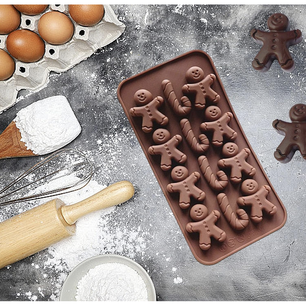 Molde de silicona para chocolate 21 x 10 cm Navideño