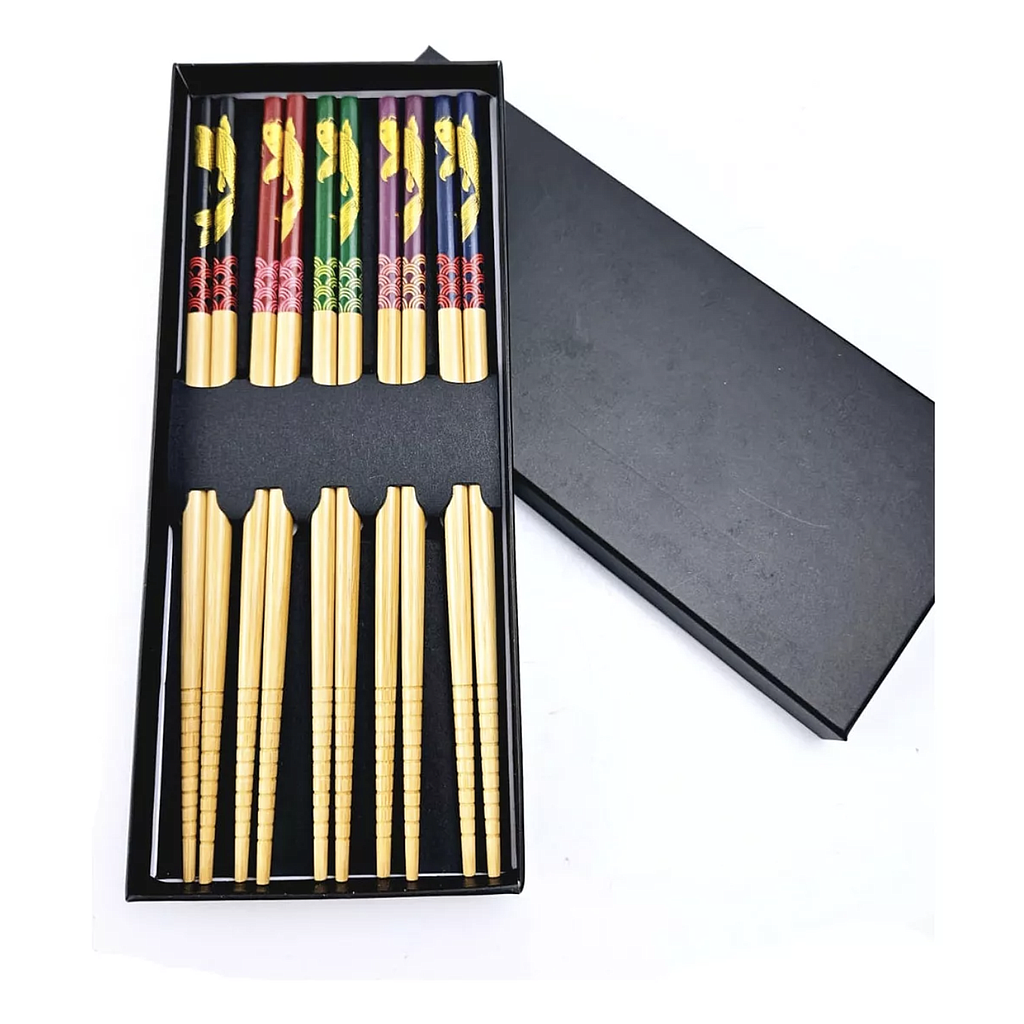 Set de 5 Pares de Palitos de Sushi en Bamboo