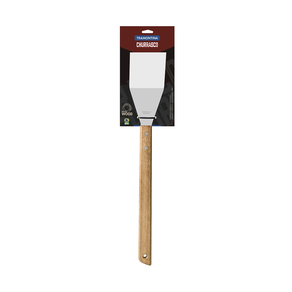 Espátula Tramontina Asado con Lámina de Acero Inoxidable y Mango de Madera 48 cm