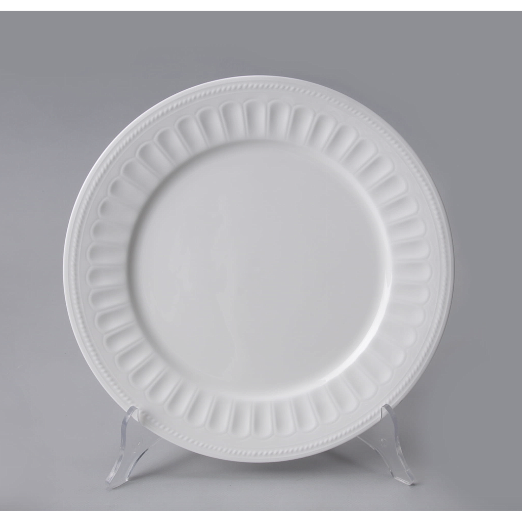 Plato de Postre 20cm Blanco Labrado