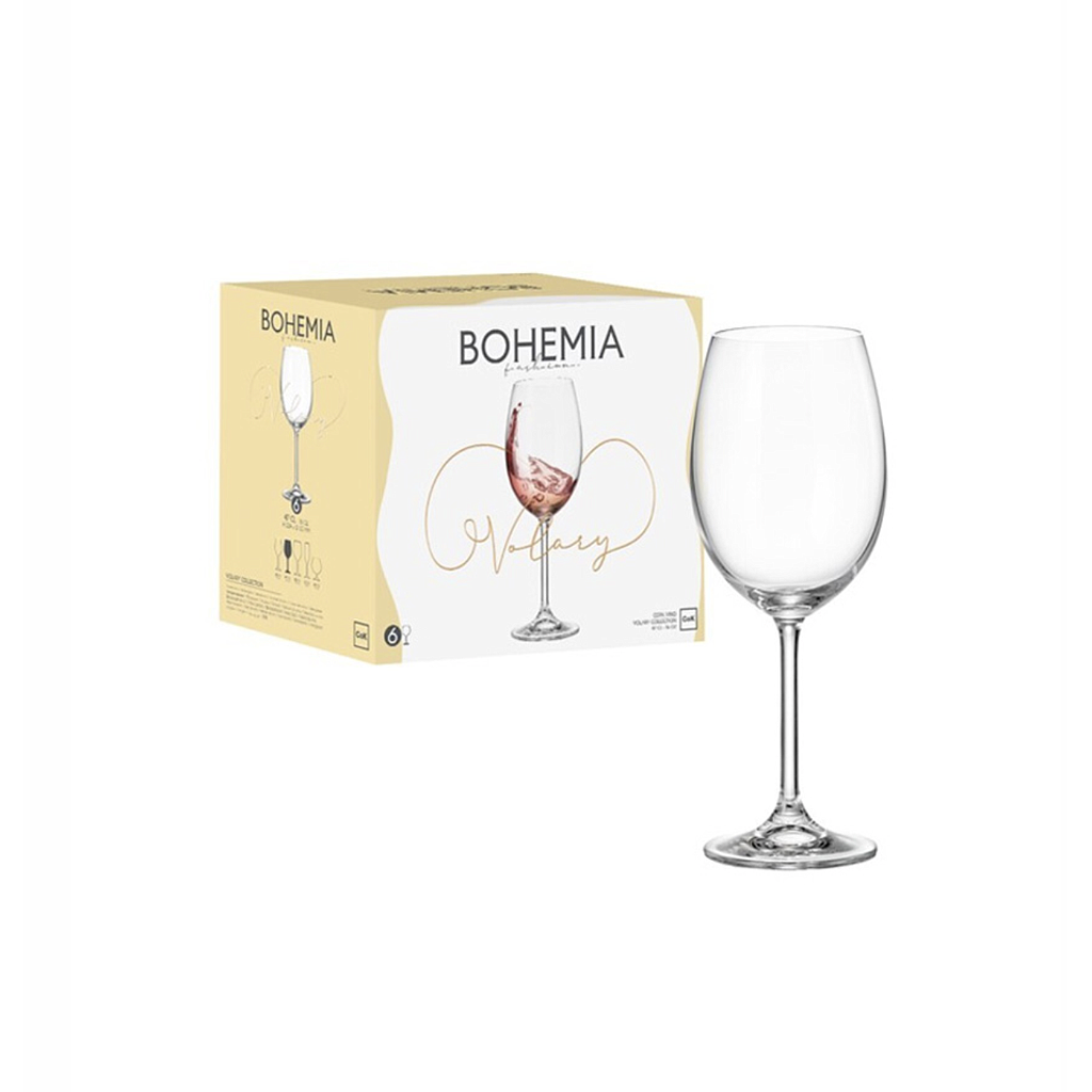 Juego de 6 Copas Bohemia Crystal Volary 580 ml