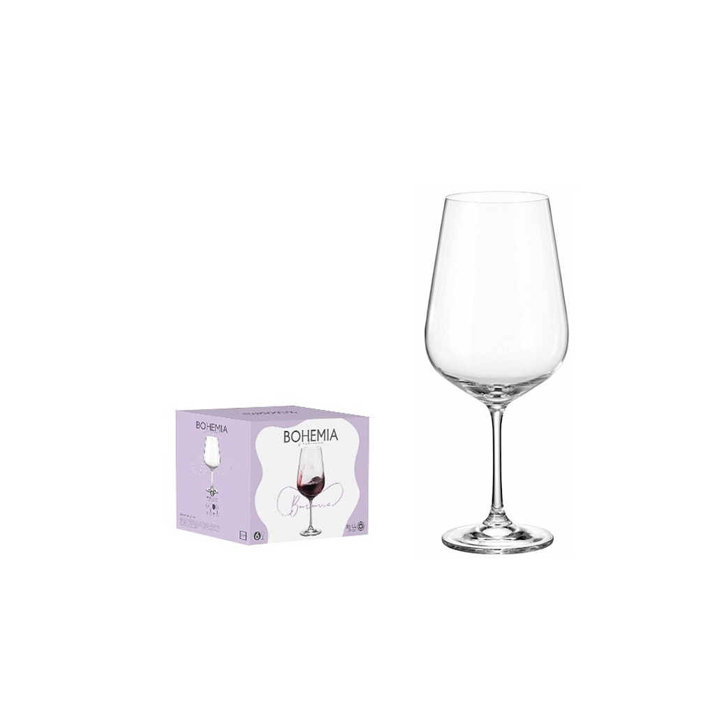 Juego de 6 Copas Bohemia Crystal Borova 580 ml