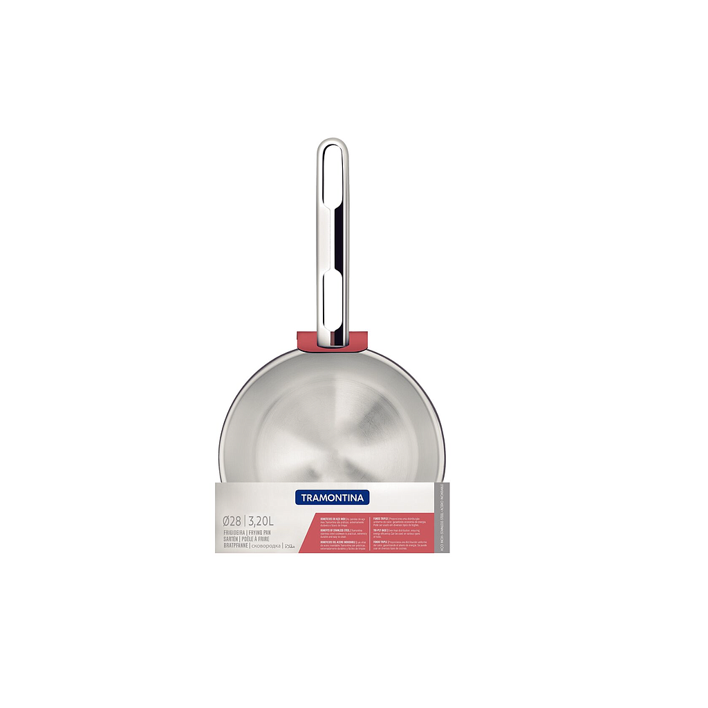 Sartén Allegra de acero inoxidable con fondo triple de 28 cm Tramontina