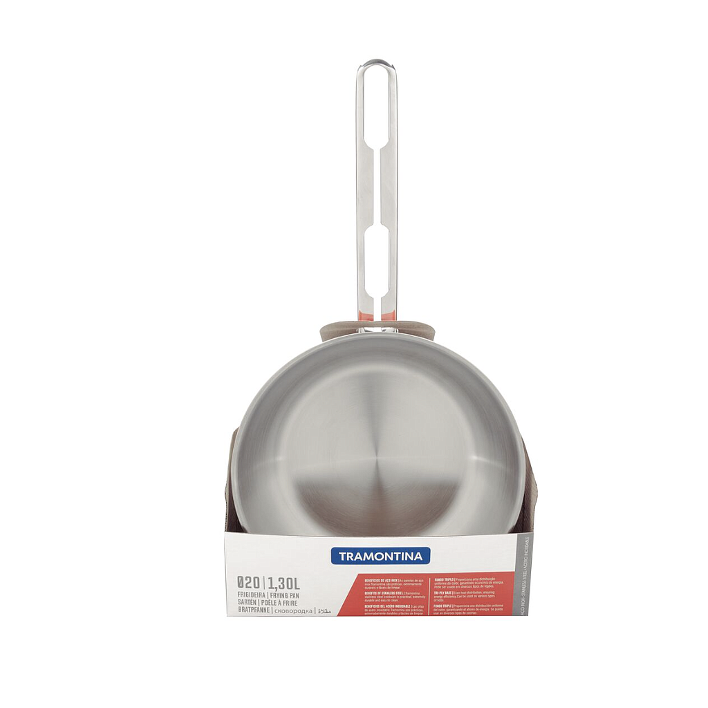 Sartén Allegra de acero inoxidable con fondo triple de 20 cm 1,30 L Tramontina
