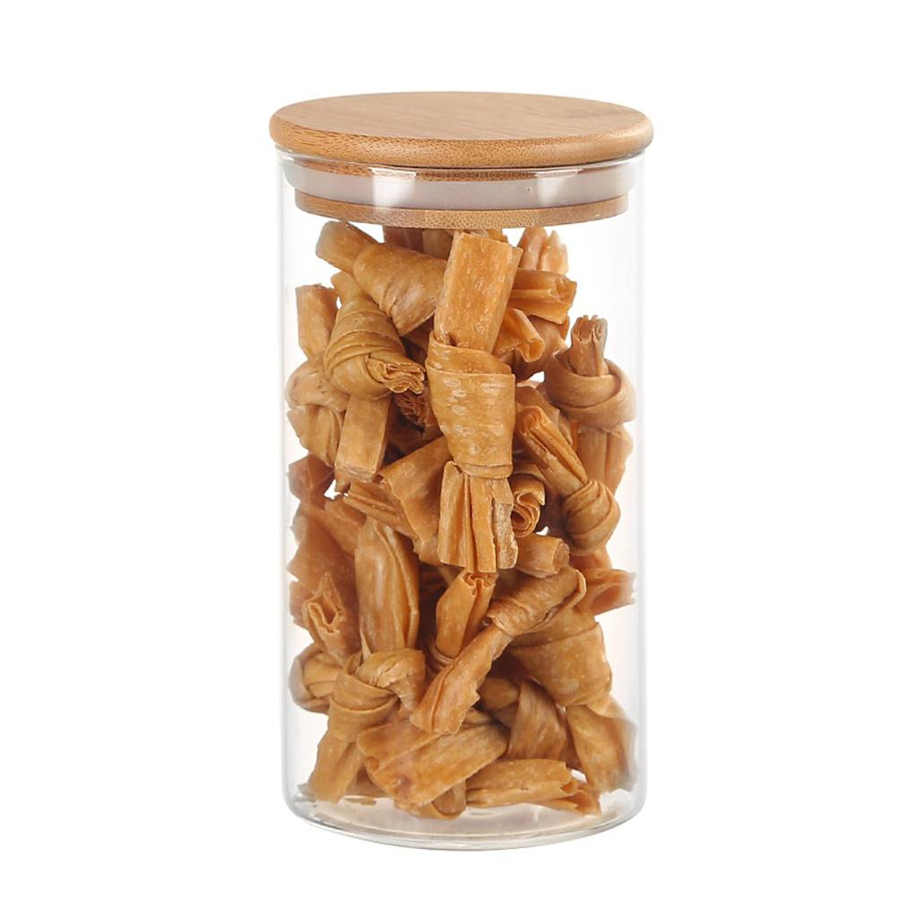 Frasco de Borosilicato con Tapa de Madera 900 ml