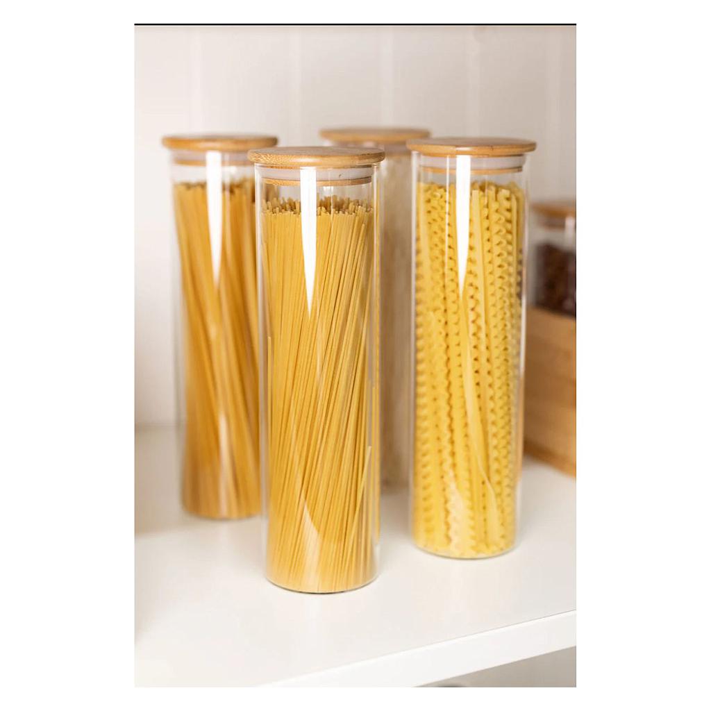 Frasco de Borosilicato con Tapa de Madera 1350 ml