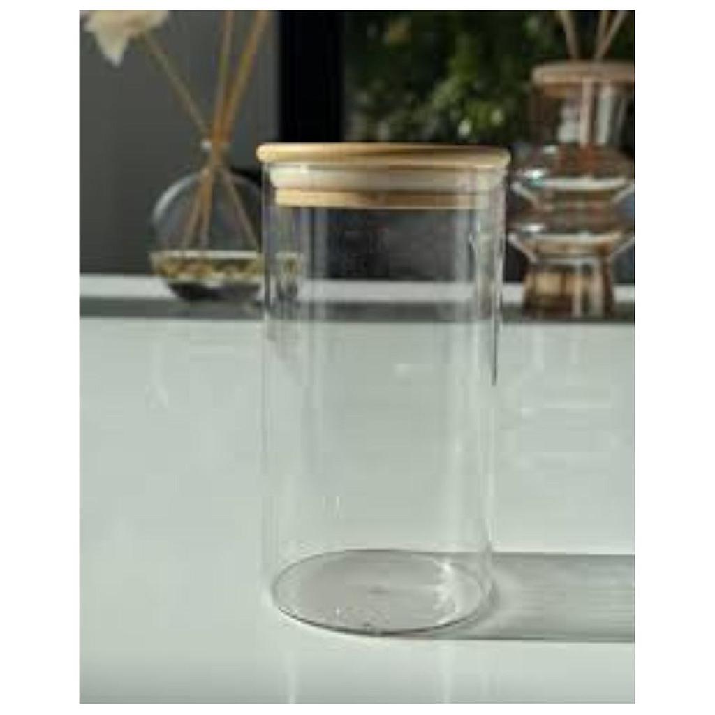 Frasco de Vidrio con tapa de madera 15x8 cm 650ml