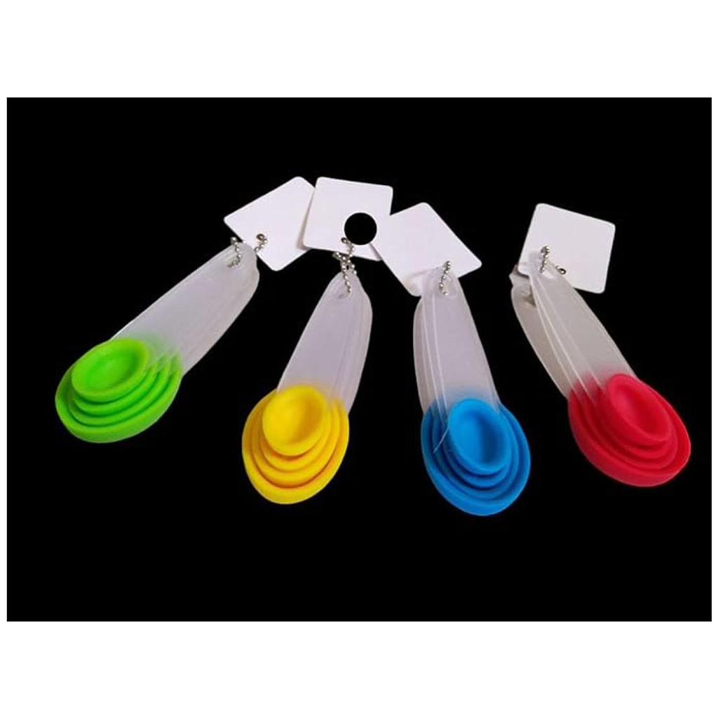 Juego de Cucharas 4 Medidoras en Silicona con mango Plastico