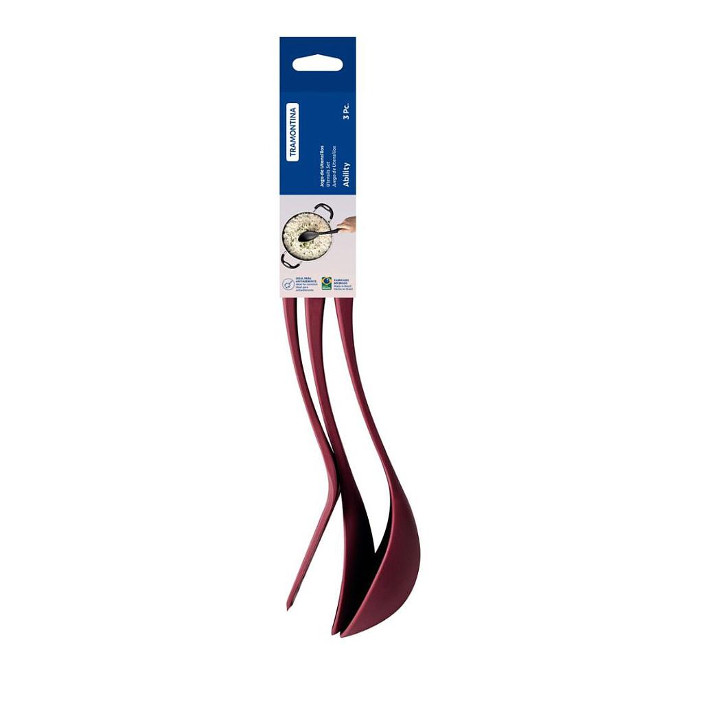 Juego de Utensilios Tramontina Ability en Nylon Rojo 03 Piezas