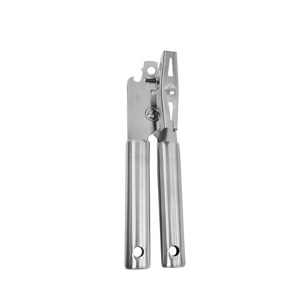 Abrelatas manual de mano de acero inoxidable, operación sin esfuerzo, abridor de latas multifuncional para cocina casera, mango de acero inoxidable