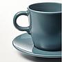 Juego de Taza con plato en cerámica color Petroleo 260ml
