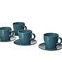 Juego de Taza con plato en cerámica color Petroleo 260ml