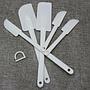 Set de Espatulas para hornear Blancas Plasticas, Raspador de crema, 5 Piezas