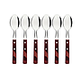 Juego de Cucharas de Mesa Tramontina con Láminas de Acero Inoxidable y Mangos de Madera Tratada Polywood Rojo 6 Piezas