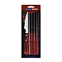 Conjunto de cuchillos para asado Tramontina con Láminas de Acero Inoxidable y Mangos de Madera Tratada Polywood Rojo 6 piezas.