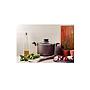 Olla Alta Tramontina Paris en Aluminio con Revestimiento Interno y Externo Antiadherente Starflon Max Plomo con Tapa de Vidrio 22 cm 5,7 L