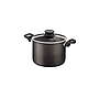 Olla Alta Tramontina Paris en Aluminio con Revestimiento Interno y Externo Antiadherente Starflon Max Plomo con Tapa de Vidrio 22 cm 5,7 L