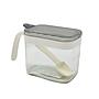 Especiero de vidrio con cuchara y tapa 12x8cm