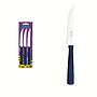 Juego de Cuchillos para Asado Tramontina New Kolor con Láminas de Acero Inoxidable y Mangos de Polipropileno Azul 3 Piezas