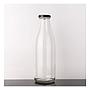 Botella de Vidrio 1 litro Tapa de Rosca Hermetica en metal 26x8,6 cm