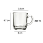 Taza, Jarro, Mug de Vidrio Aspen Nadir 300ml Apilables
