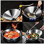Wok de Doble oreja en Acero de fondo redondo sin recubrimiento 26 cm