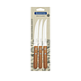 Juego de Cuchillos para Asado y Frutas Tramontina Dynamic con Láminas de Acero Inoxidable y Mangos de Madera Natural 03 Piezas