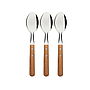 Juego de Cucharas de Mesa Tramontina Dynamic con Láminas en Acero Inoxidable y Mangos de Madera Natural 03 Piezas