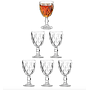 Juego de 6 copas en Vidrio Diamantado Labrado Transparente 240 ml
