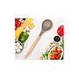 Cucharon silicona con mango de bambu 31,5cm