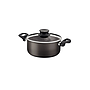 Cacerola Tramontina Paris en Aluminio con Revestimiento Interno y Externo Antiadherente Starflon Max Plomo con Tapa de Vidrio 24 cm 4,9 L