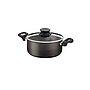 Cacerola Tramontina Paris en Aluminio con Revestimiento Interno y Externo Antiadherente Starflon Max Plomo con Tapa de Vidrio 22 cm 3,8 L