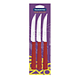 Juego de Cuchillos para Asado Tramontina New Kolor con Láminas de Acero Inoxidable y Mangos de Polipropileno Rojo 3 Piezas