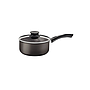Olla Tramontina Paris en Aluminio con Revestimiento Interno y Externo Antiadherente Starflon Max Plomo con Tapa de Vidrio 18 cm 2,1 L