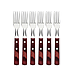 Juego de Tenedores de Mesa Tramontina con Láminas de Acero Inoxidable y Mangos de Madera Tratada Polywood Rojo 6 Piezas

