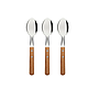 Juego de Cucharas para Té Tramontina Dynamic con Láminas en Acero Inoxidable y Mangos de Madera Natural 03 Piezas