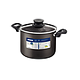 Olla Alta Tramontina Paris en Aluminio con Revestimiento Interno y Externo Antiadherente Starflon Max Plomo con Tapa de Vidrio 26 cm 9,6 L