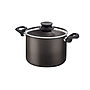 Olla Alta Tramontina Paris en Aluminio con Revestimiento Interno y Externo Antiadherente Starflon Max Plomo con Tapa de Vidrio 28 cm 11,8 L