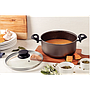 Cacerola Tramontina Paris en Aluminio con Revestimiento Interno y Externo Antiadherente Starflon Max Plomo con Tapa de Vidrio 22 cm 3,8 L
