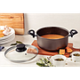 Cacerola Tramontina Paris en Aluminio con Revestimiento Interno y Externo Antiadherente Starflon Max Plomo con Tapa de Vidrio 26 cm 6,3 L

