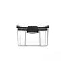 Contenedor hermético con clip PET, base cuadrada. 460ml 10,4x10,4x6,5cm.