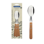 Juego de Cucharas de Mesa Tramontina Dynamic con Láminas en Acero Inoxidable y Mangos de Madera Natural 03 Piezas