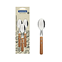 Juego de Cucharas para Té Tramontina Dynamic con Láminas en Acero Inoxidable y Mangos de Madera Natural 03 Piezas